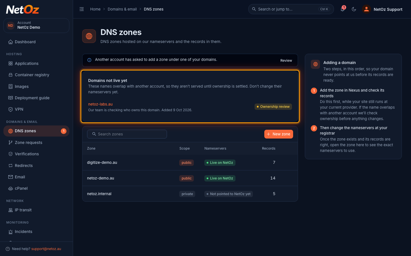 Find the review later in the NetOz Portal