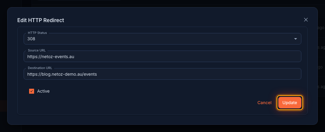 Change where it goes in the NetOz Portal