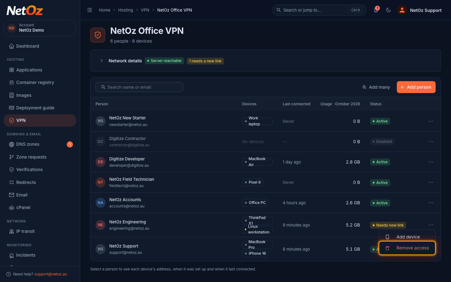 Or remove all of their access in the NetOz Portal